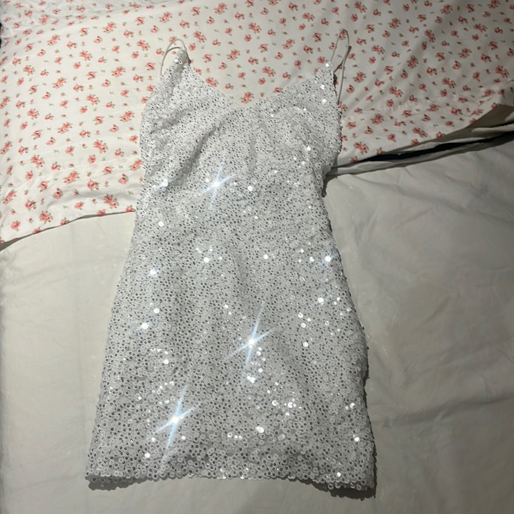 Lulus white sequin dress!
